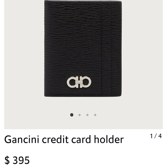 Ferragamo Black Leather Credit Card Wallet - Picture 5 of 8